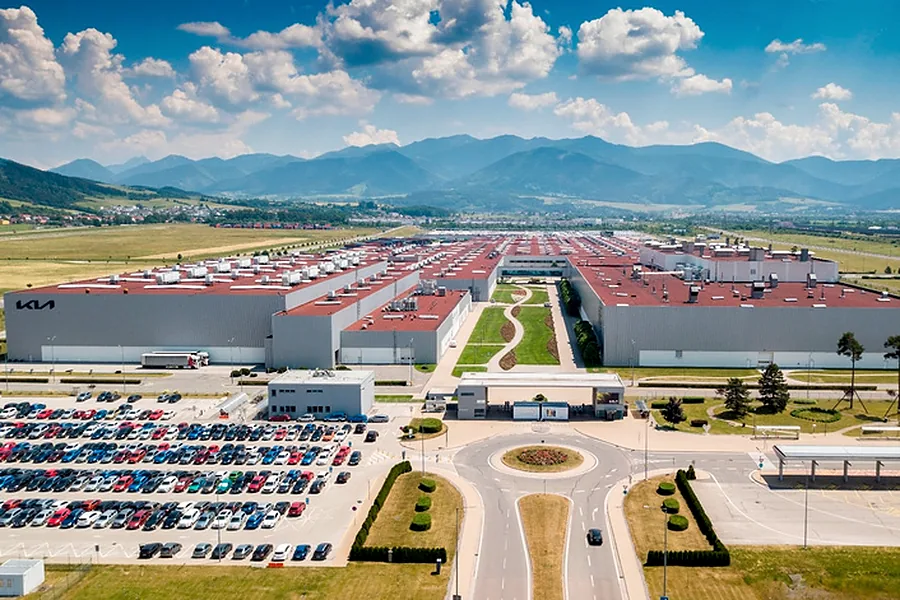 Kia plant in Žilina, Slovakia, aerial view